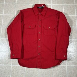 Vintage Woolrich Men's Shirt Red L Chamois Flannel Button Down Long Sleeve USA